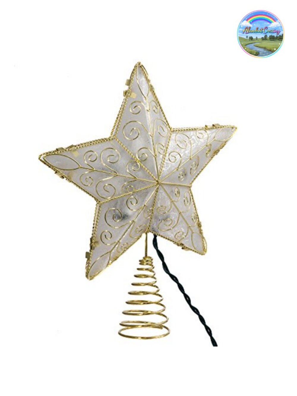 8.5 Inch Star Treetop Pre-Lit 10 Clear Lights Christmas Tree Topper